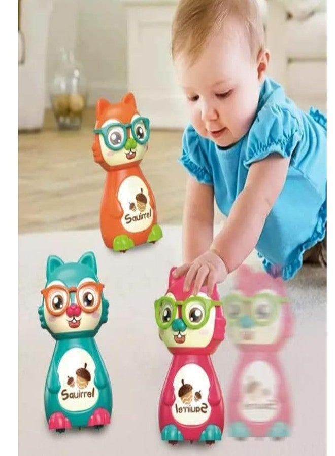 Munmoll Wind Up Infant Toddler Children Car Toy Funny Squirrel Animal Car Children Interactive Toys Car for Boys Cute Accessories Parent-Child Plastic Press(Forest Squirrel Pack of 1) - Image 2